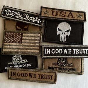 Hook and Loop Patches, Tactical Patches, Military Patches, Morale Patch, Flag Patch, Punisher Skull, God We Trust, USA, Don’t Tread On Me