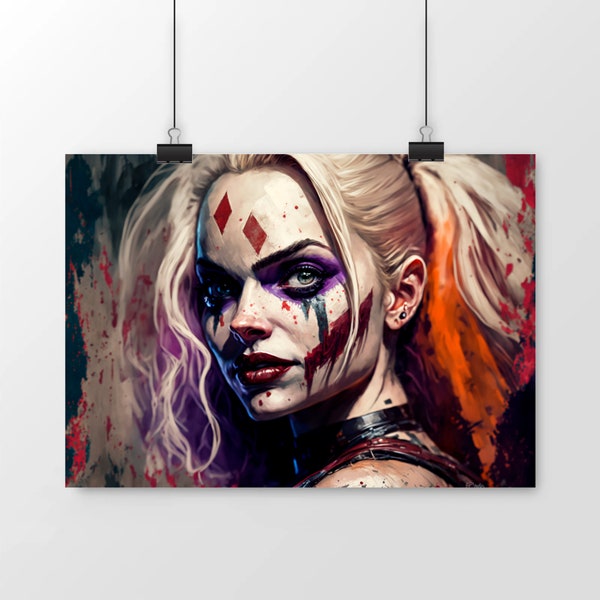 Fanart harley quinn, affiche dc comics, poster comics