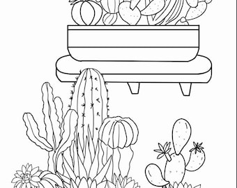 20 page Cactus Coloring book