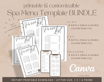 Price List Template Bundle - Canva Template/Download