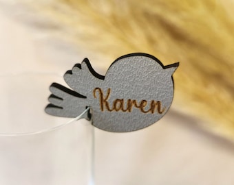 Name plate wedding to hang in the champagne glass beer glass glass marker place card baptism communion wedding decoration personalized wood