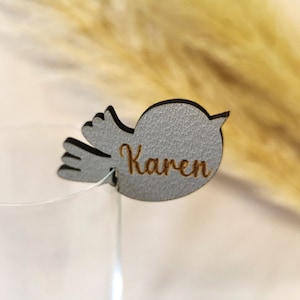 Bruiloft naamplaatje om op te hangen in het champagneglas, bierglas, glasstift, plaatskaart, doop, communie, huwelijksdecoratie, gepersonaliseerd hout