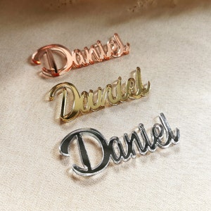 Tarjetas de lugar de boda, etiqueta de nombre de rosa de plata dorada, tarjetas de lugar de boda, recuerdo de invitado, comunión, bautismo, decoración de boda, letras