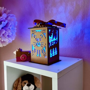 Lion wish name lantern with LED light baby gift young / children&#39;s room birthday gift for children St Martin gift for boys