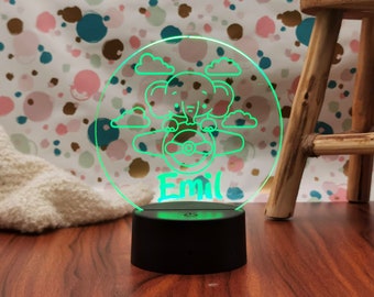 Elefante personalizzato bambino regalo nascita notte luce per bambini ragazzo battesimo regalo regalo di compleanno, luce notturna, bambino regalo ragazzo