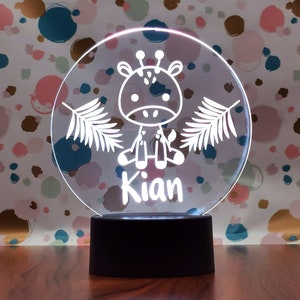 Babygeschenk Geburt Junge Nachtlicht Giraffe Personalisiert , Taufgeschenk, Kinderzimmer, Geburtstagsgeschenk, Nachtlicht, Geschenk junge