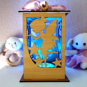 Niños Regalo Niñas Inscripción Bautismo Confirmación Personalizada Fairy LED