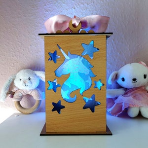 Regalo infantil unicornio LED personalizado