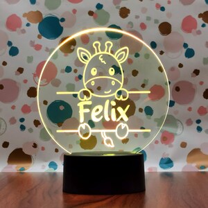 Personalisiert Babygeschenk Geburt Nachtlicht Giraffe Junge, Taufgeschenk, Kinderzimmer, Geburtstagsgeschenk, Nachtlicht,Baby Geschenk junge