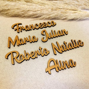 Naamkaartjes voor een bruiloft! Snelle verzending tafelnamen plaatskaarten tafeldecoraties houten namen plaatskaarten gastencadeau doopbelettering tafeldecoratie