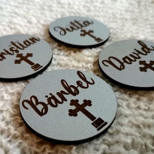 Décoration de table, baptême, cadeau d'invité, porte-noms, magnets, baptême, communion, mariage, marque-places, marque-places pour mariages, fêtes de confirmation