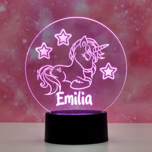 Personalisierte Nachtlampe Einhorn Mädchen , Taufgeschenk, Kinderzimmer, Geburtstagsgeschenk, Nachttischlampe, Geburt Geschenk Mädchen , Einhorn