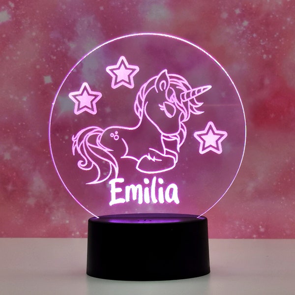 Personalisierte Nachtlampe Einhorn Mädchen , Taufgeschenk, Kinderzimmer, Geburtstagsgeschenk, Nachttischlampe, Geburt Geschenk Mädchen ,