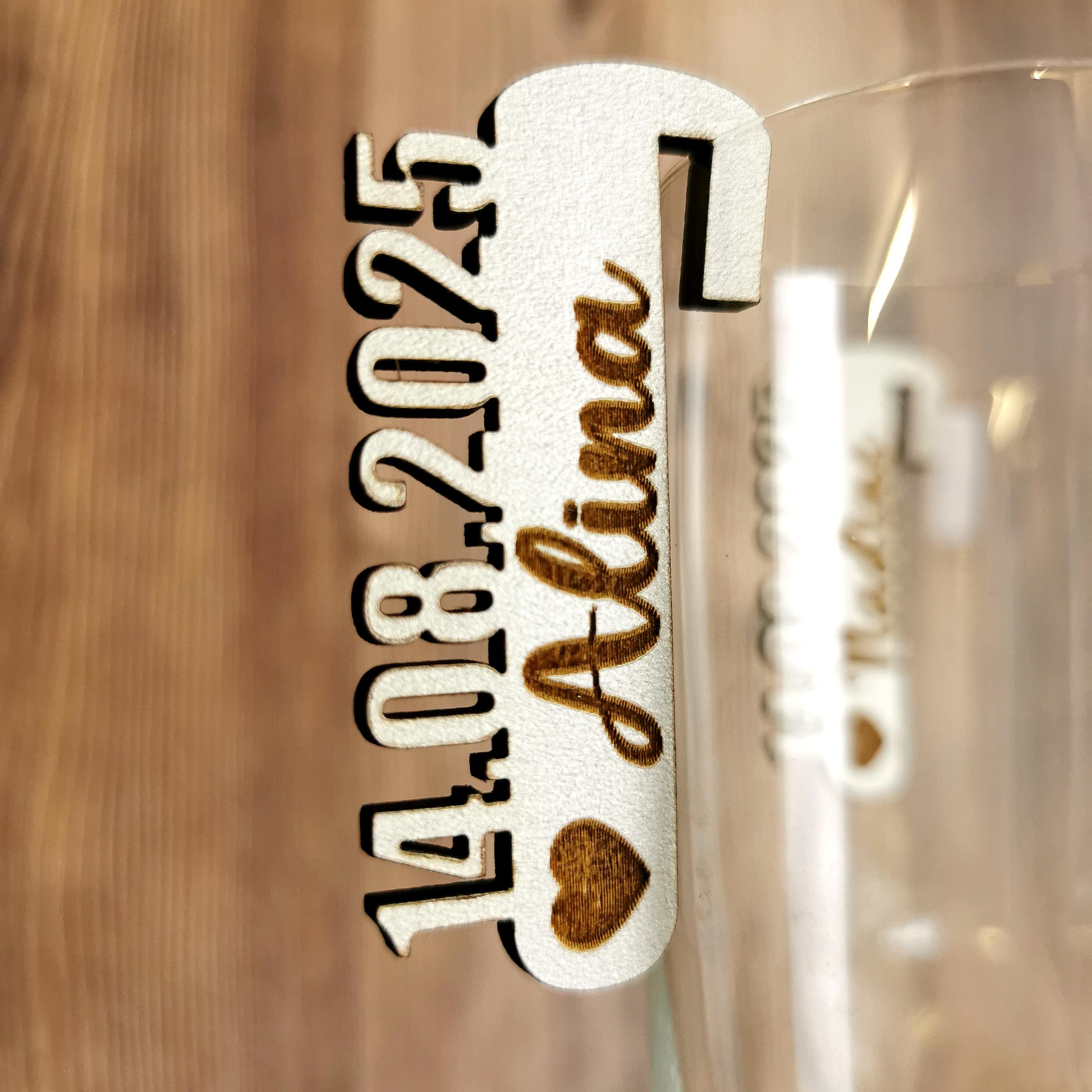Namensschild Hochzeit Zum Einhängen Ins Sektglas Weinglas Glasmarkierer Platzkarte Hochzeit Taufe Kommunion Hochzeitsdekoration Holz