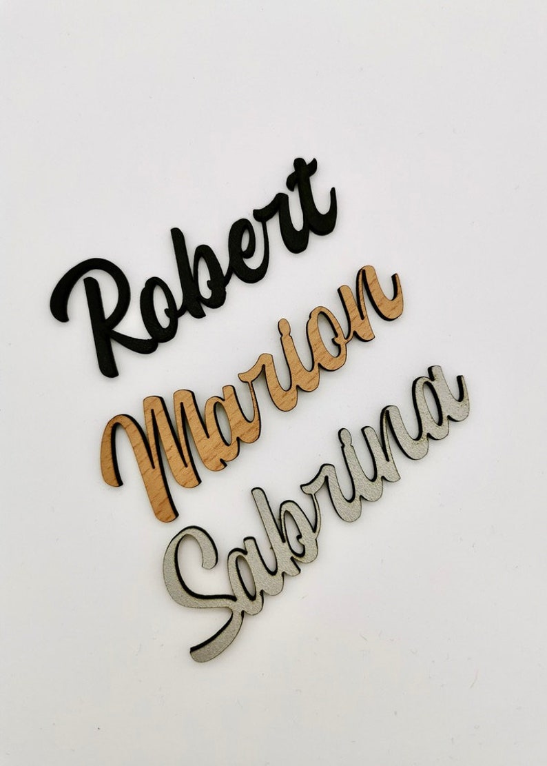 Wedding place cards Shipping faster Table names laser cut from wood table decorations guest names personalized names image 7
