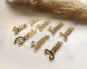 Placa de nombre tarjetas de mesa de boda regalo de invitados tarjetas de mesa doradas comunión bautismo decoración de boda decoración de mesa letras oro plateado