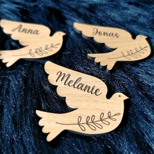 Targhetta per nome magneti per matrimonio colombe segnaposto segnaposto regalo per gli ospiti per matrimonio, battesimo, comunione, cresima, decorazione della tavola matrimonio