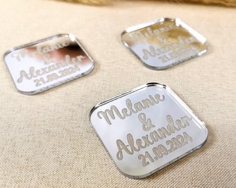 Elegante Einzigartige Magneten Namensschild Gastgeschenke Hochzeit Wunderschöne Stilvolle zur Hochzeit Taufe Kommunion Braut Brautpaar
