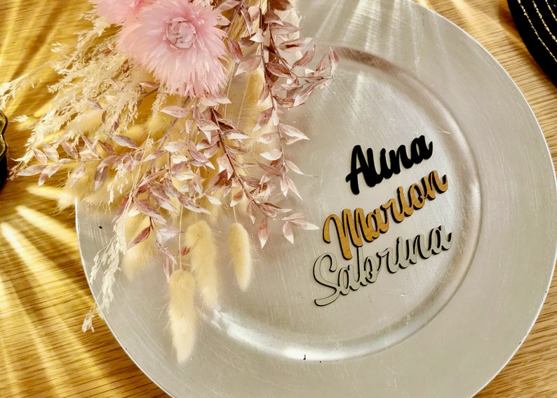 Wedding place cards Shipping faster Table names laser cut from wood table decorations guest names personalized names image 5