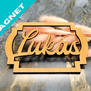 Regalo per gli invitati al matrimonio, targhette magnetiche per nome, segnaposto per matrimonio, scritte in legno