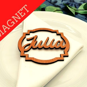 Nom Badge Mariage Aimant Invité Cadeau Place Cartes Place Cartes Bois