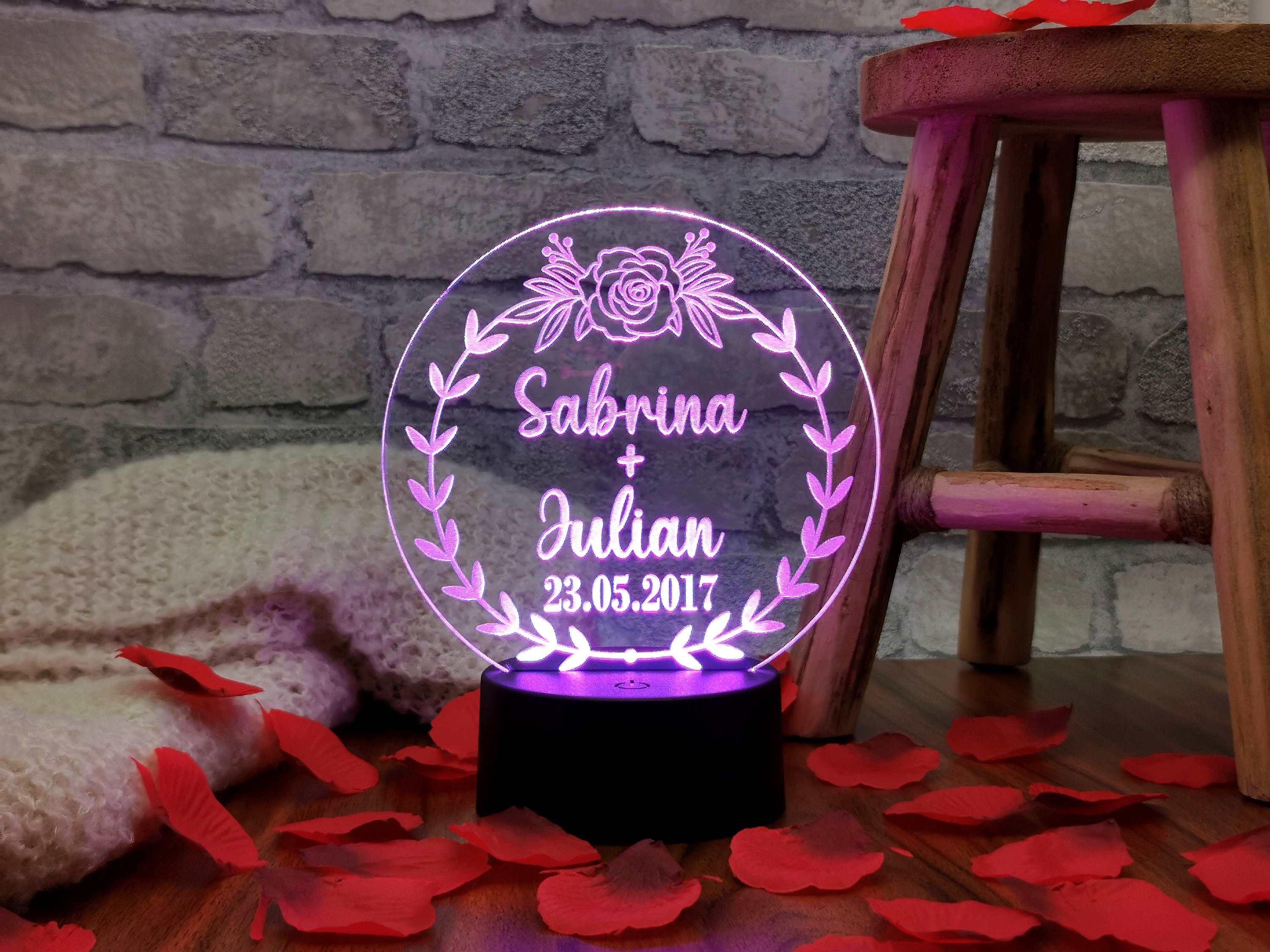 Anniversary Personalized Night Light Gift for Him and She, Gift