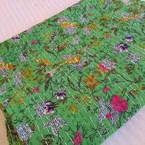 Indian Kantha Quilt Handmade Kantha Bedcover Bedding Kantha Bedspread Throw Cotton Blanket Kantha King Size Hand Stitched Quilts