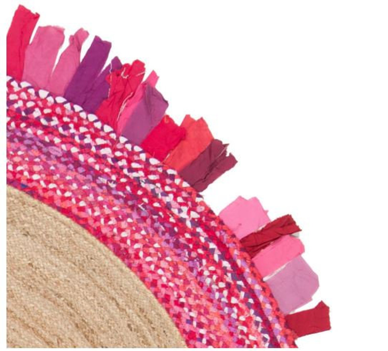 Beautiful Pink Colorful Hand Braided Rug. Natural Handmade Etsy