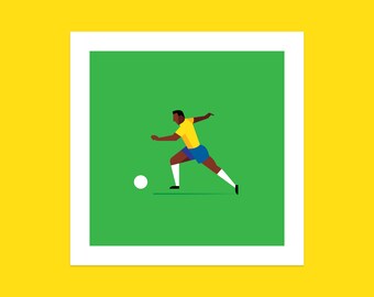 Soccer Player Art Print: Gallery Quality Football Illustration