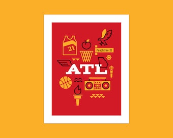 Atlanta Basketball Art Print: Georgia Sports Decor