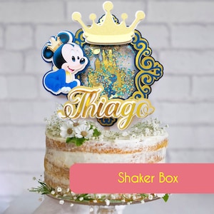 Mickey Mouse cake topper SVG, Baby Mickey Mouse baby shower, Customized SVG cake topper, Mickey prince 1st birthday, Disney printable.