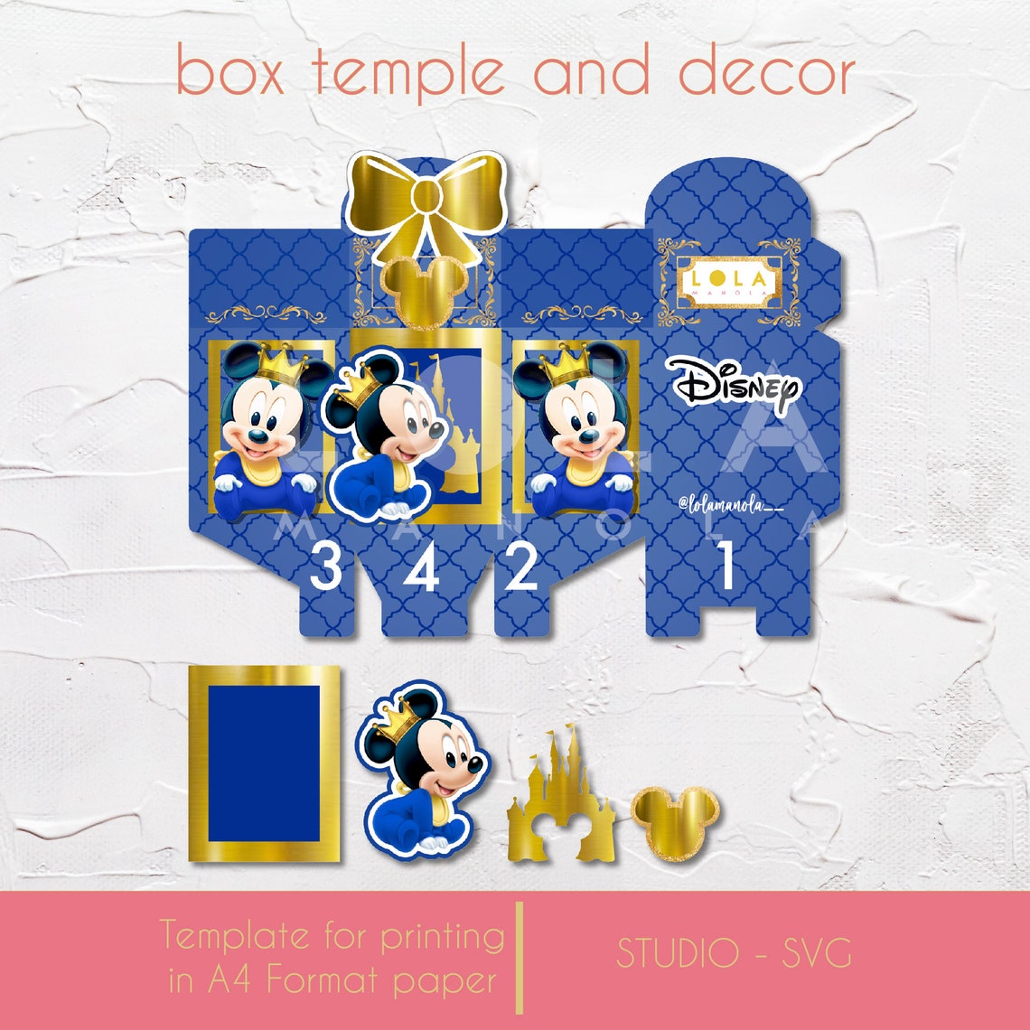 Download Baby Mickey Mouse baby shower Customized SVG BOX Mickey | Etsy