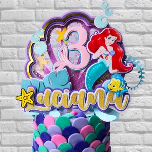 Personalized Mermaid Cake Topper SVG, Birthday Party Decor (Digital File)