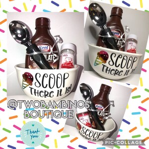 Ice cream Bowl gift set personalized, add name, gifts for her, gifts for him