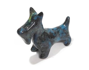 Miniature Schnauzer ceramic figurine, Schnauzer puppy clay figurine, dog figurines, ceramic animal figurines