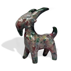 Marble mountain goat, baby goat figurine, goat with beard, goat color red granite, miniature goat figurine, noble goat, cute goat sculpture