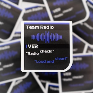 Max Verstappen &quot;Radio Check!&quot;   Radio Message  Waterproof Sticker