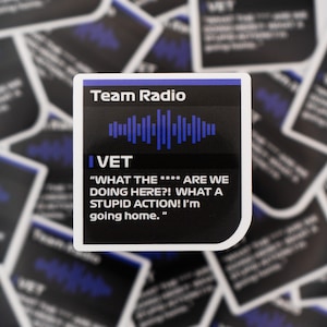 Sebastian Vettel "I'm going home." Formula 1 Radio Message F1 Waterproof Sticker