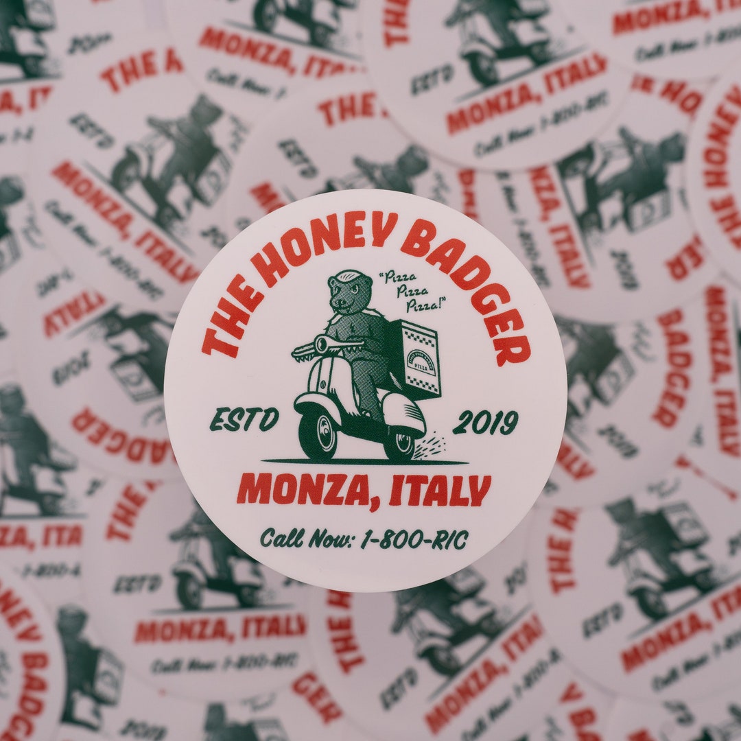 The Honey Badger Pizza Monza Italy Sticker / Daniel Etsy