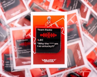 Charles Leclerc "Why the **** am I so unlucky?!"  Radio Message Acrylic Keychain