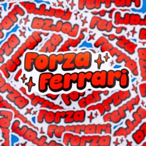 Forza Ferrari Sparkle Sticker |  Quote,  Sticker, Fun Formula One, Charles Leclerc, Carlos Sainz, Lewis Hamilton, Ferrari, Tifosi