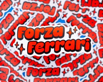 Forza Ferrari Sparkle Sticker |  Quote,  Sticker, Fun Formula One, Charles Leclerc, Carlos Sainz, Lewis Hamilton, Ferrari, Tifosi