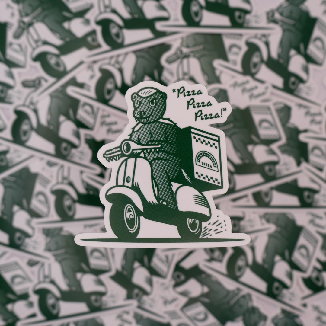 The Honey Badger Pizza Delivery Sticker / Daniel Ricciardo Etsy