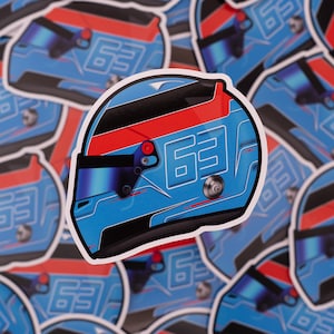 George Russell Blue 2022   Helmet Waterproof Sticker
