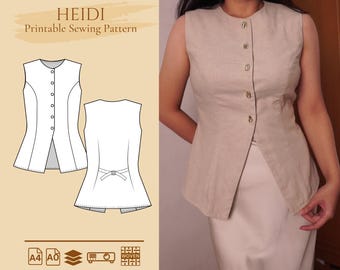 Heidi Basic Weste Schnittmuster