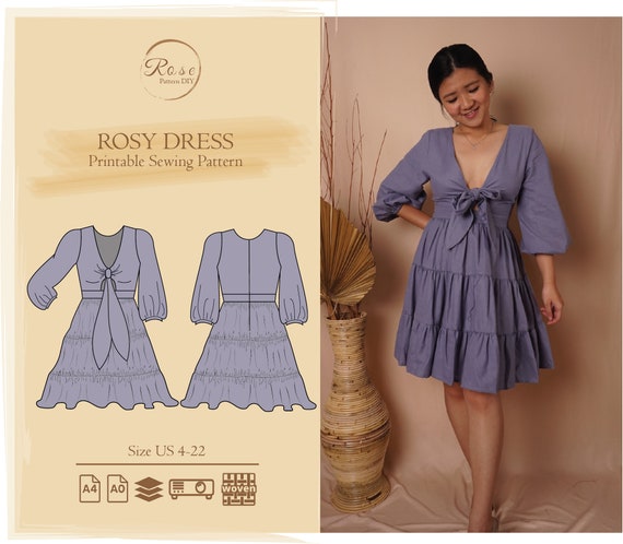 Rosy Dress PDF Sewing Pattern - Etsy