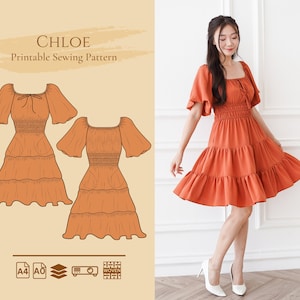 Chloe Tiered Ruffle Dress Sewing Pattern