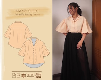 Oversized Shirt mit Puff Ärmel Schnittmuster