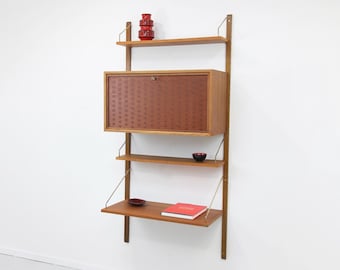 Royal System wandkast met 1 vak van teakhout | van Poul Cadovius | plankensysteem | Deens design | mid-century | jaren 60