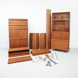 Customize your Poul Cadovius Royal System | Modular Shelving System Danish Design Teak modular shelf | midcentury modern teak wall unit